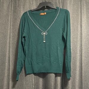 Belldini Green Embellished Sweater